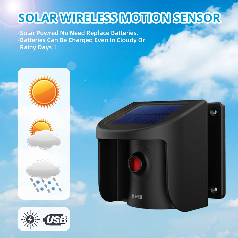Driveway Alarm System with Solar Powered Motion Sensor Detector - Image 2